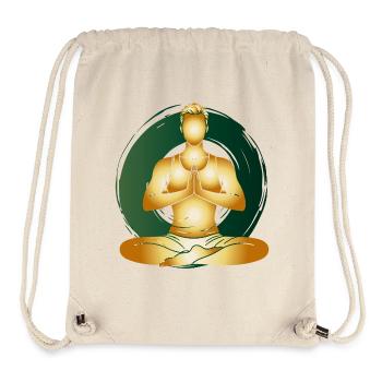 Goldener Yoga Mann Meditation Zen Wellness  - Stanley/Stella recycelter Gym Bag - Naturweiß - Vorne