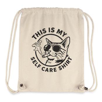 Katzen Selfcare Shirt mit Sonnenbrille Geschenk - Stanley/Stella recycelter Gym Bag - Naturweiß - Vorne