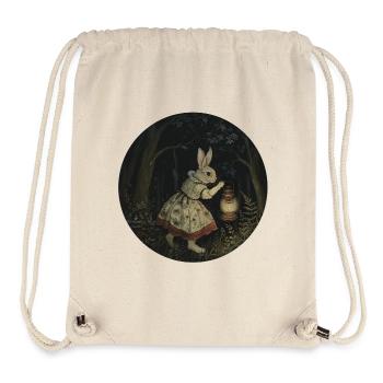 Bunny Vintage Dress Girl in Dark Forest Lantern - Stanley/Stella Recycled Gym Bag - natural - Front