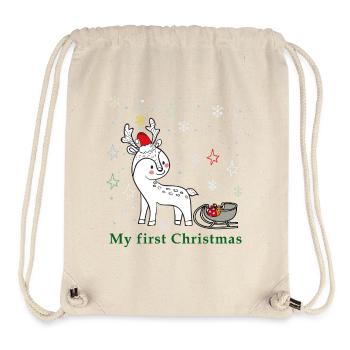 Mon premier Noël - Sac à cordon recyclé Stanley/Stella - blanc naturel - Devant