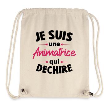 Je suis une Animatrice qui déchire - Sac à cordon recyclé Stanley/Stella - blanc naturel - Devant