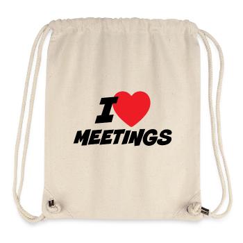 Ich liebe Meetings - Stanley/Stella recycelter Gym Bag - Naturweiß - Vorne