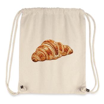 Croissant brodé (imprimé) - Sac à cordon recyclé Stanley/Stella - blanc naturel - Devant