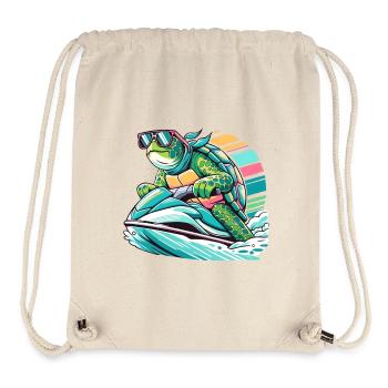 Jet Ski Turtle - Stanley/Stella Recycled Gym Bag - natural - Front