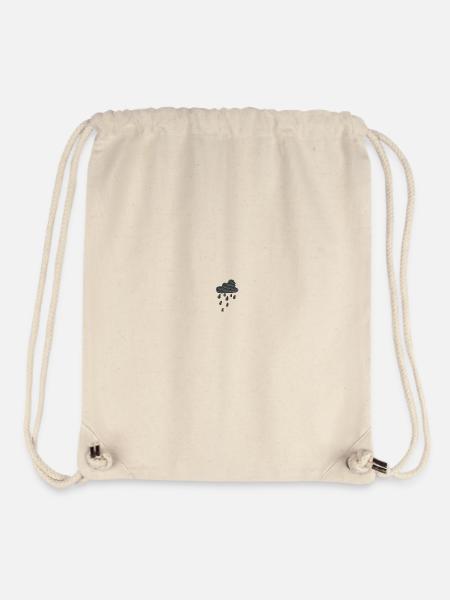 Regenwolke bestickt - Stanley/Stella recycelter Gym Bag - Naturweiß