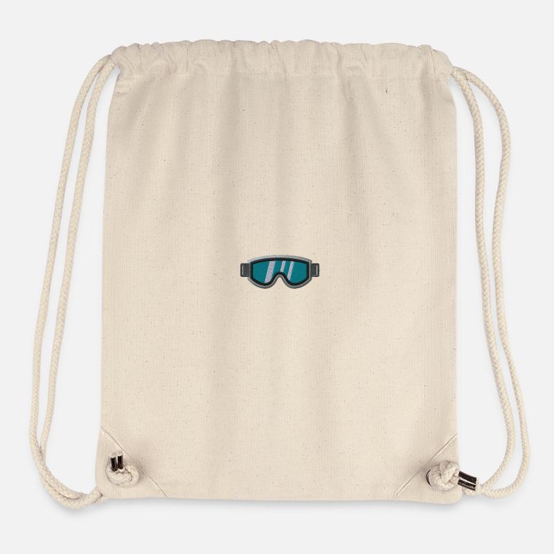 Wintersportbrille bestickt - Stanley/Stella recycelter Gym Bag - Naturweiß