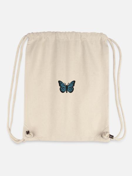 Schmetterling bestickt - Stanley/Stella recycelter Gym Bag - Naturweiß