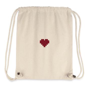 Heart embroidered - Stanley/Stella Recycled Gym Bag - natural - Front