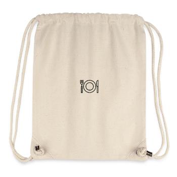 Teller mit Besteck - Stanley/Stella recycelter Gym Bag - Naturweiß - Vorne