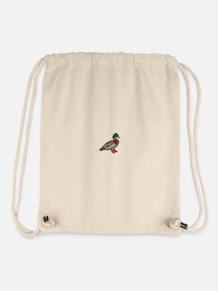 Pixel-Ente bestickt - Stanley/Stella recycelter Gym Bag - Naturweiß