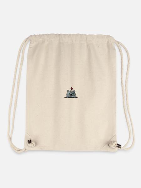 Katze bestickt - Stanley/Stella recycelter Gym Bag - Naturweiß