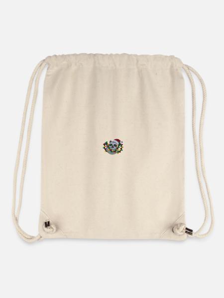 Christmas raccoon with fairy lights - Stanley/Stella Recycled Gym Bag - natural