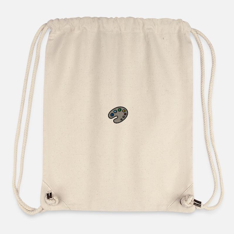 Palette de couleurs brodées - Sac à cordon recyclé Stanley/Stella - blanc naturel