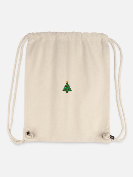 Weihnachtsbaum bestickt - Stanley/Stella recycelter Gym Bag - Naturweiß