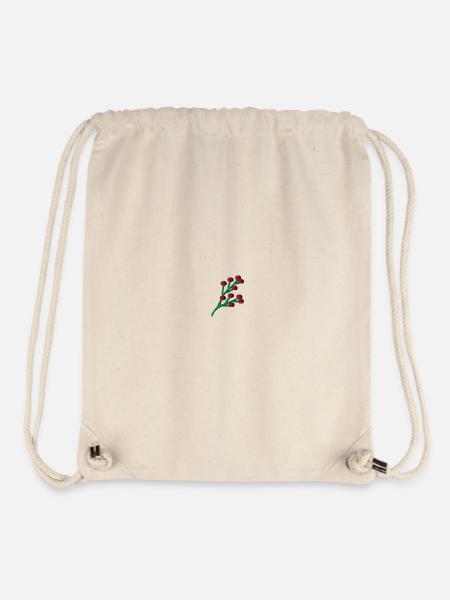 Kornelkirsche bestickt - Stanley/Stella recycelter Gym Bag - Naturweiß