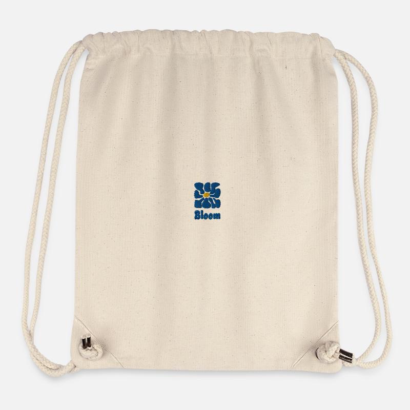 Fleur graphique brodée Bloom - Sac à cordon recyclé Stanley/Stella - blanc naturel