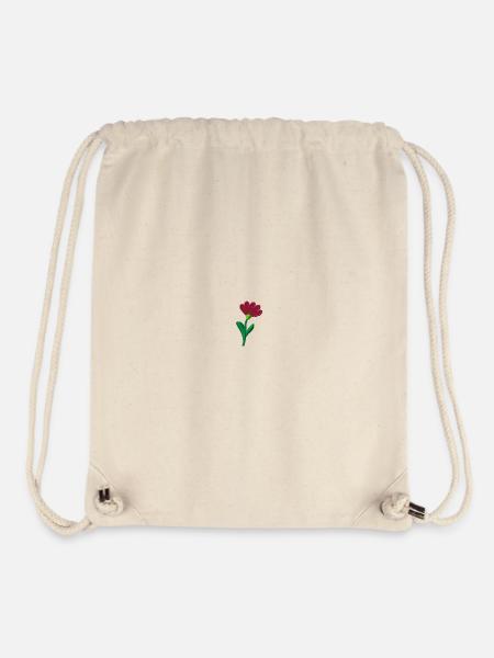 Blume bestickt - Stanley/Stella recycelter Gym Bag - Naturweiß