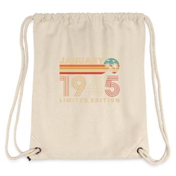 Geburtstagsgeschenk Geboren im Januar 1945 - Stanley/Stella recycelter Gym Bag - Naturweiß - Hinten