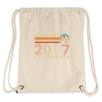 Geburtstagsgeschenk Geboren im Januar 2007 - Stanley/Stella recycelter Gym Bag - Naturweiß - Hinten