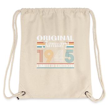 Geburtstagsgeschenk Geboren im Januar 1945 - Stanley/Stella recycelter Gym Bag - Naturweiß - Hinten
