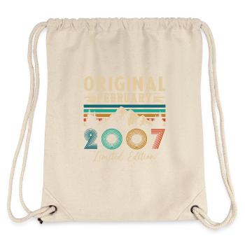 Février 2007 Vintage Anniversaire 2007 Cadeau - Sac à cordon recyclé Stanley/Stella - blanc naturel - Dos