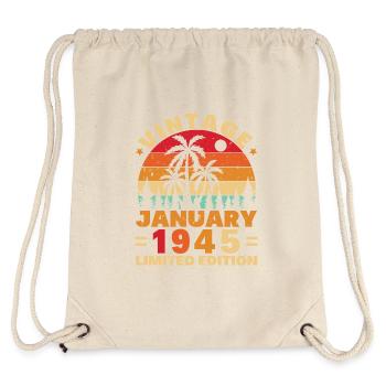 Geburtstagsgeschenk Geboren im Januar 1945 - Stanley/Stella recycelter Gym Bag - Naturweiß - Hinten