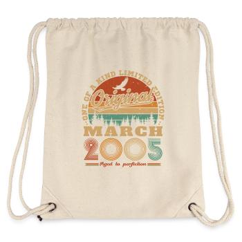 Mars 2005 Vintage Cadeau Anniversaire - Sac à cordon recyclé Stanley/Stella - blanc naturel - Dos