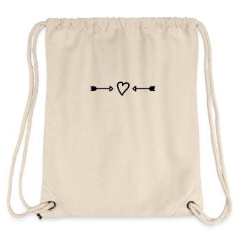 Ornament heart arrow icon line romantic - Stanley/Stella Recycled Gym Bag - natural - Back