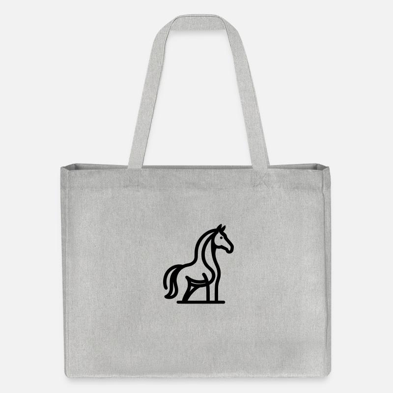 Minimalistisches Pferde Line Art Design schwarz - Stanley/Stella recycelter Shopping Bag - Grau meliert