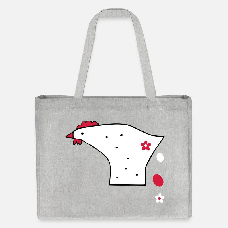 Lustiges Huhn beim Eierlegen - Stanley/Stella recycelter Shopping Bag - Grau meliert