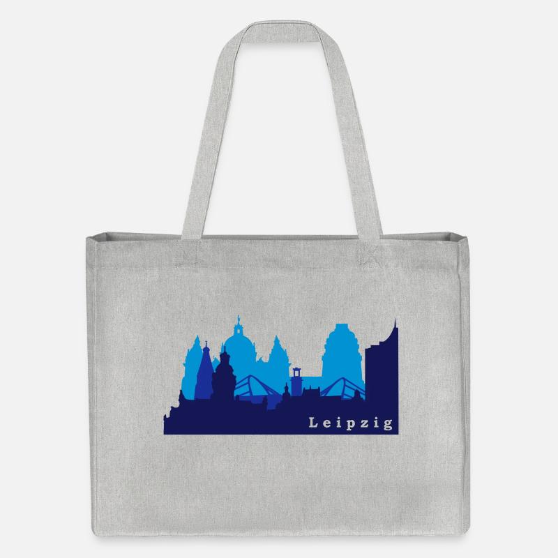 Leipzig Skyline - Stanley/Stella Recycled Shopping Bag - heather grey