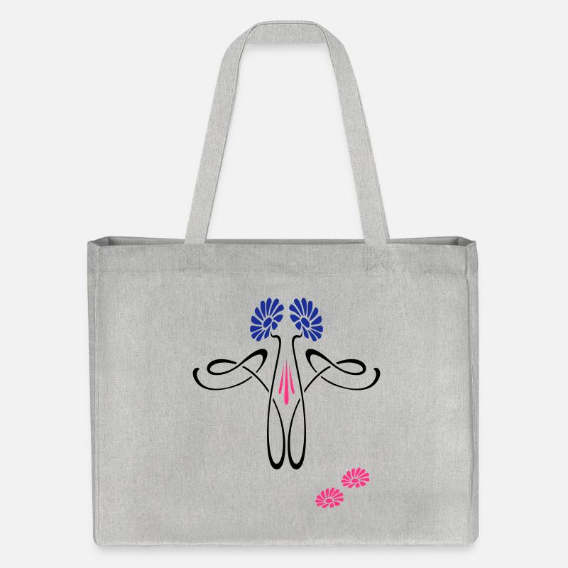 Blumenornament - Stanley/Stella recycelter Shopping Bag - Grau meliert