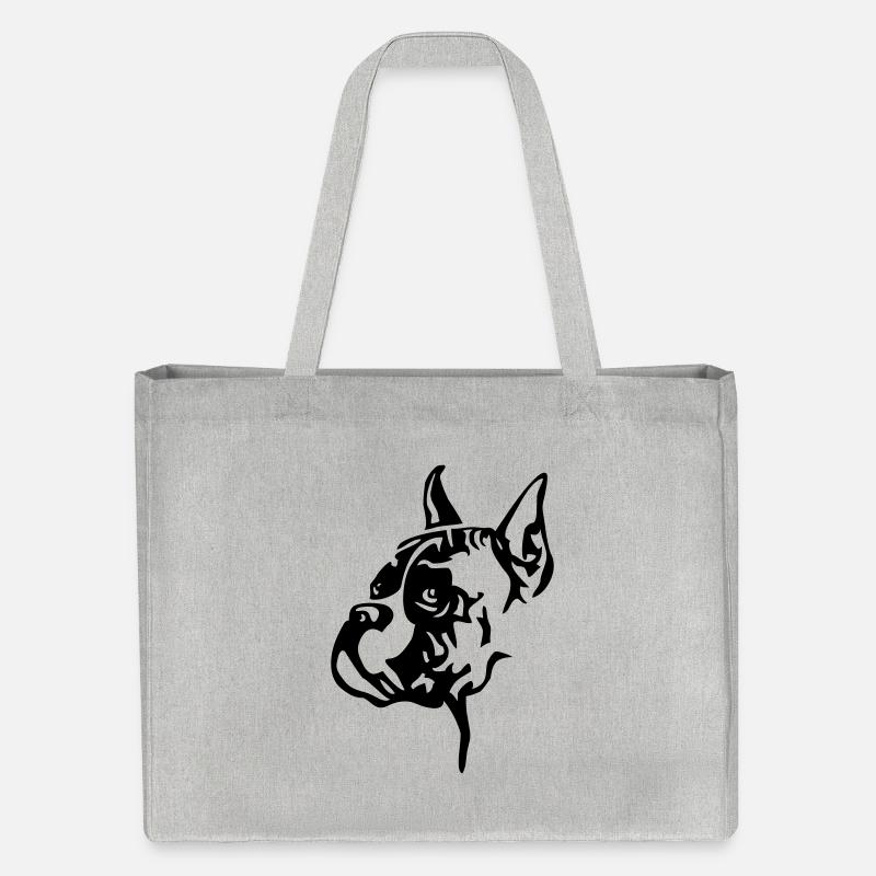 Boxer Kopf kupiert - Stanley/Stella recycelter Shopping Bag - Grau meliert