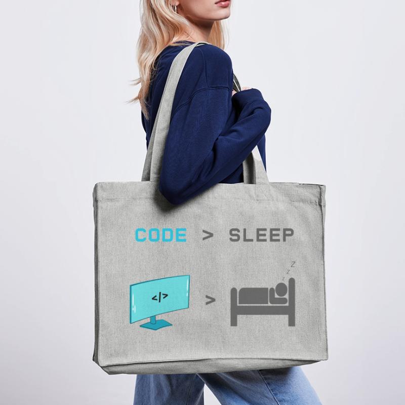 Code vs Sleep: Coder in Sleep Mode Stanley/Stella Recycled Shopping Bag
