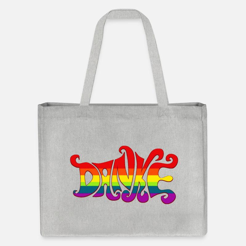 Danke Regenbogen Vielfalt sixties bunt Dankbarkeit - Stanley/Stella recycelter Shopping Bag - Grau meliert
