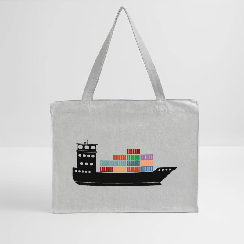 Seecontainerschiff oder Boot mit Containern Stanley/Stella recycelter Shopping Bag