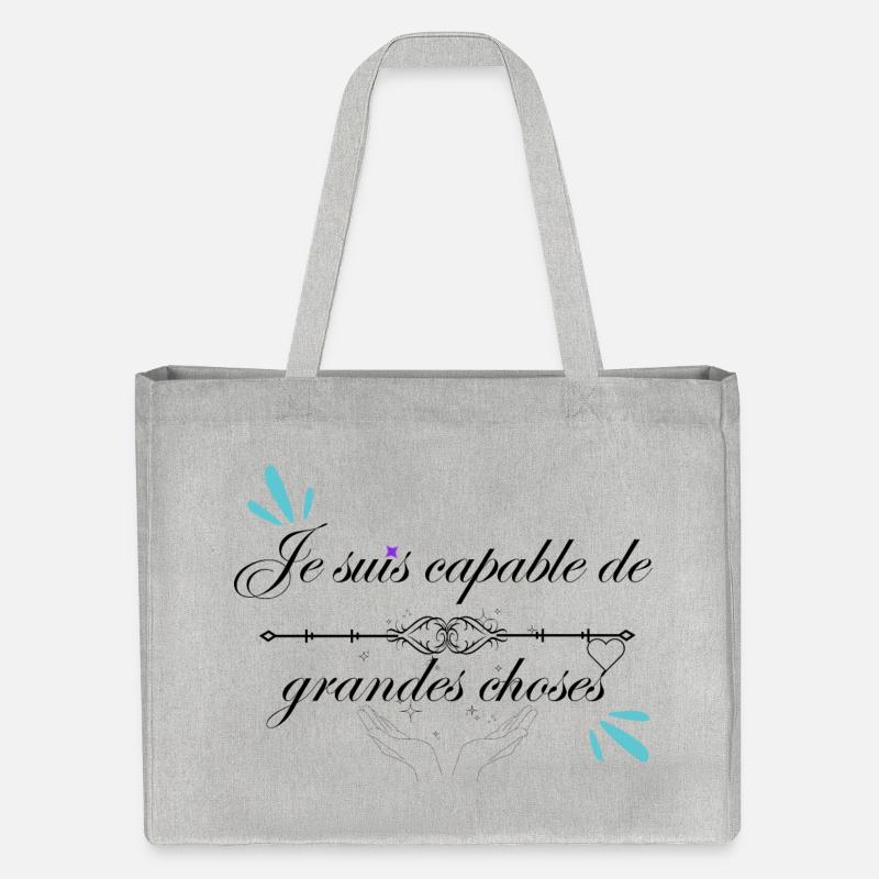 Affirmation positive - Cabas recyclé Stanley/Stella - gris chiné