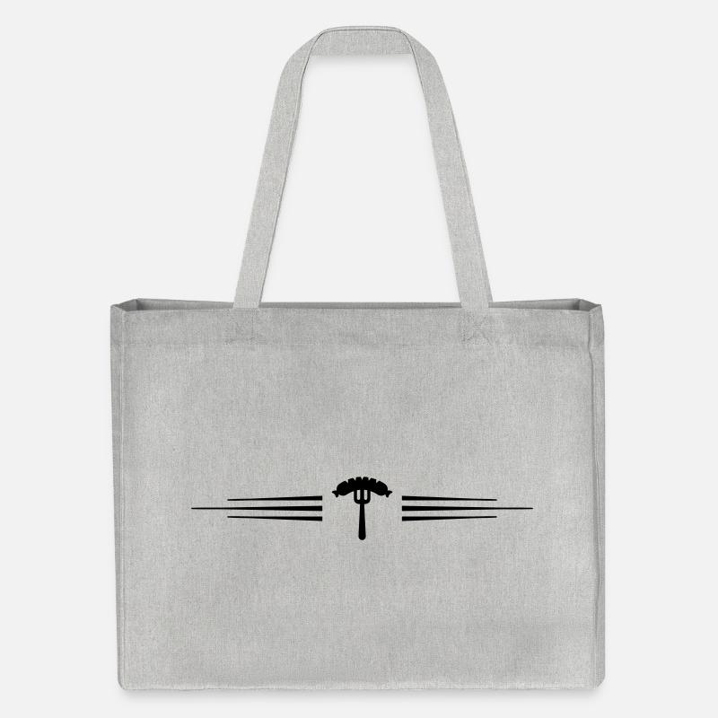 Wurst Gabel  Currywurst - Stanley/Stella recycelter Shopping Bag - Grau meliert