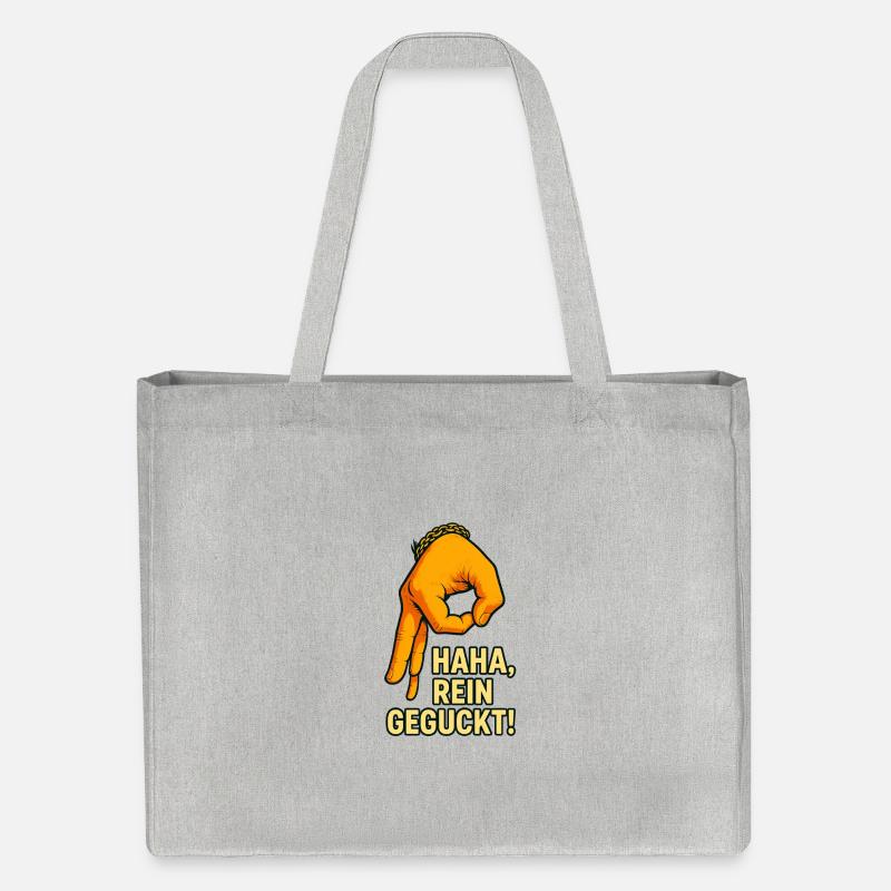 Motif de main amusant avec dicton - Cabas recyclé Stanley/Stella - gris chiné