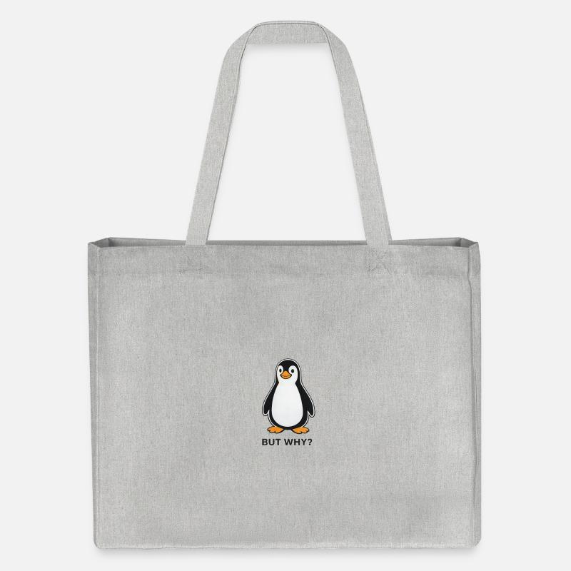 Penguin But Why-Meme - Stanley/Stella recycelter Shopping Bag - Grau meliert