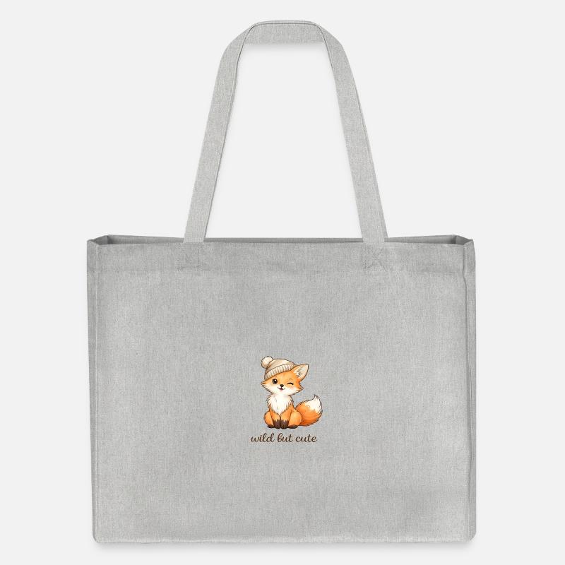 Cuddly fox with hat - Stanley/Stella Recycled Shopping Bag - heather grey