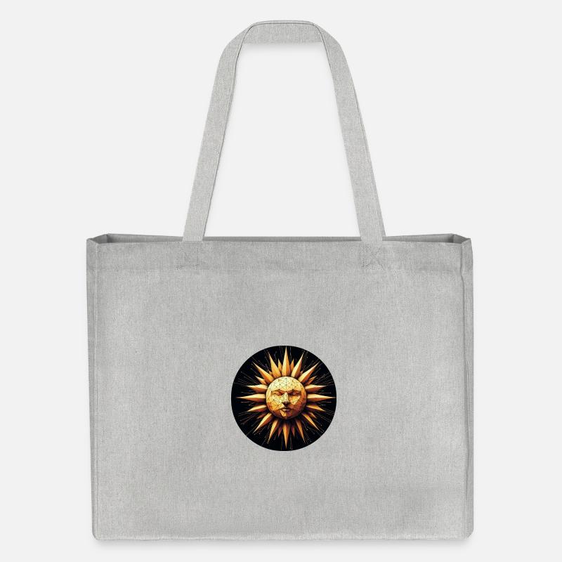 Polygone visage soleil or - Cabas recyclé Stanley/Stella - gris chiné