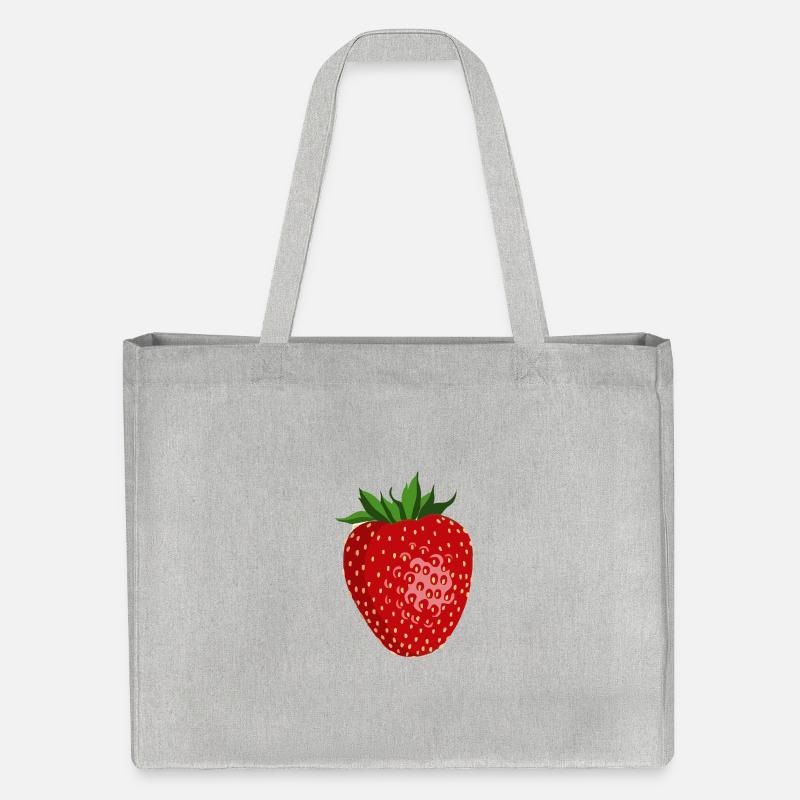 Erdbeere - Stanley/Stella recycelter Shopping Bag - Grau meliert