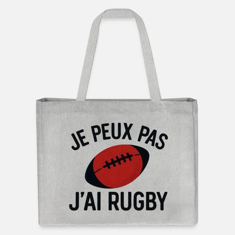 Je peux pas j'ai rugby - Cabas recyclé Stanley/Stella - gris chiné