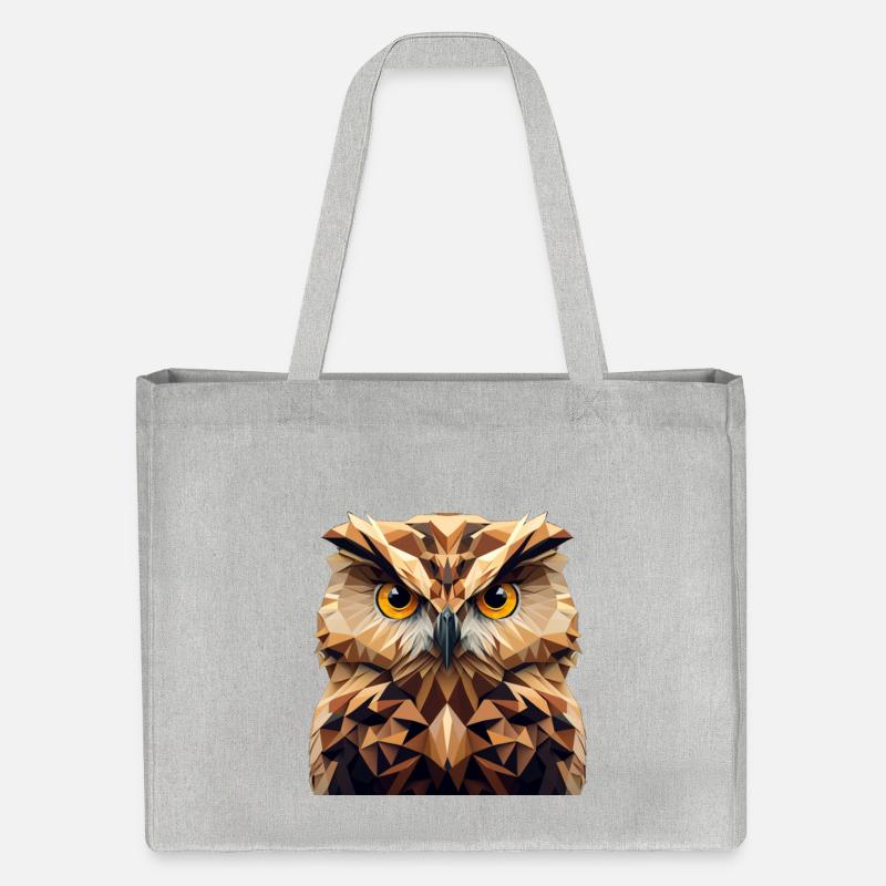 Polygon Eule - Stanley/Stella recycelter Shopping Bag - Grau meliert