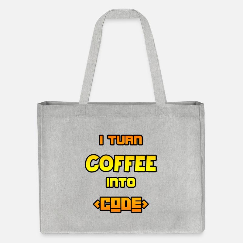 Ich verwandle Kaffee in Code - Stanley/Stella recycelter Shopping Bag - Grau meliert