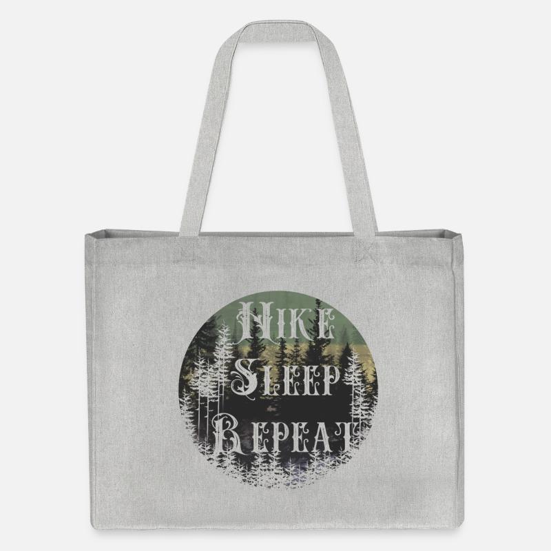 Make Sleep Repeat – Forest Silhouette Round - Stanley/Stella Recycled Shopping Bag - heather grey
