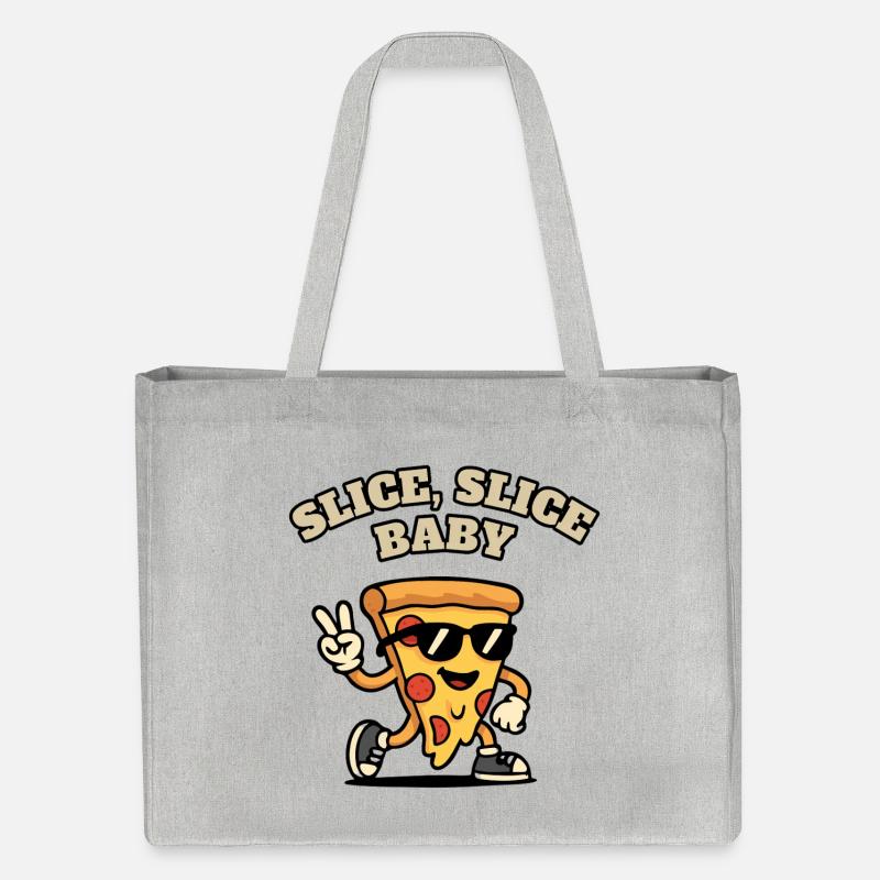 Slice Slice Baby : Pizza Slice avec lunettes de soleil. - Cabas recyclé Stanley/Stella - gris chiné