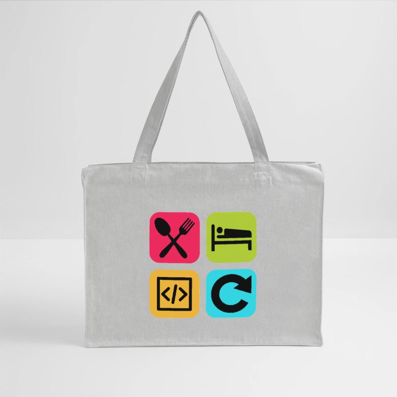 Manger Dormir Code Répéter Citation drôle Dev Cabas recyclé Stanley/Stella