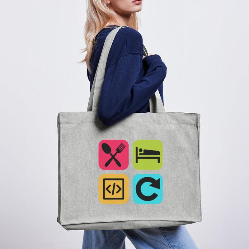 Manger Dormir Code Répéter Citation drôle Dev Cabas recyclé Stanley/Stella